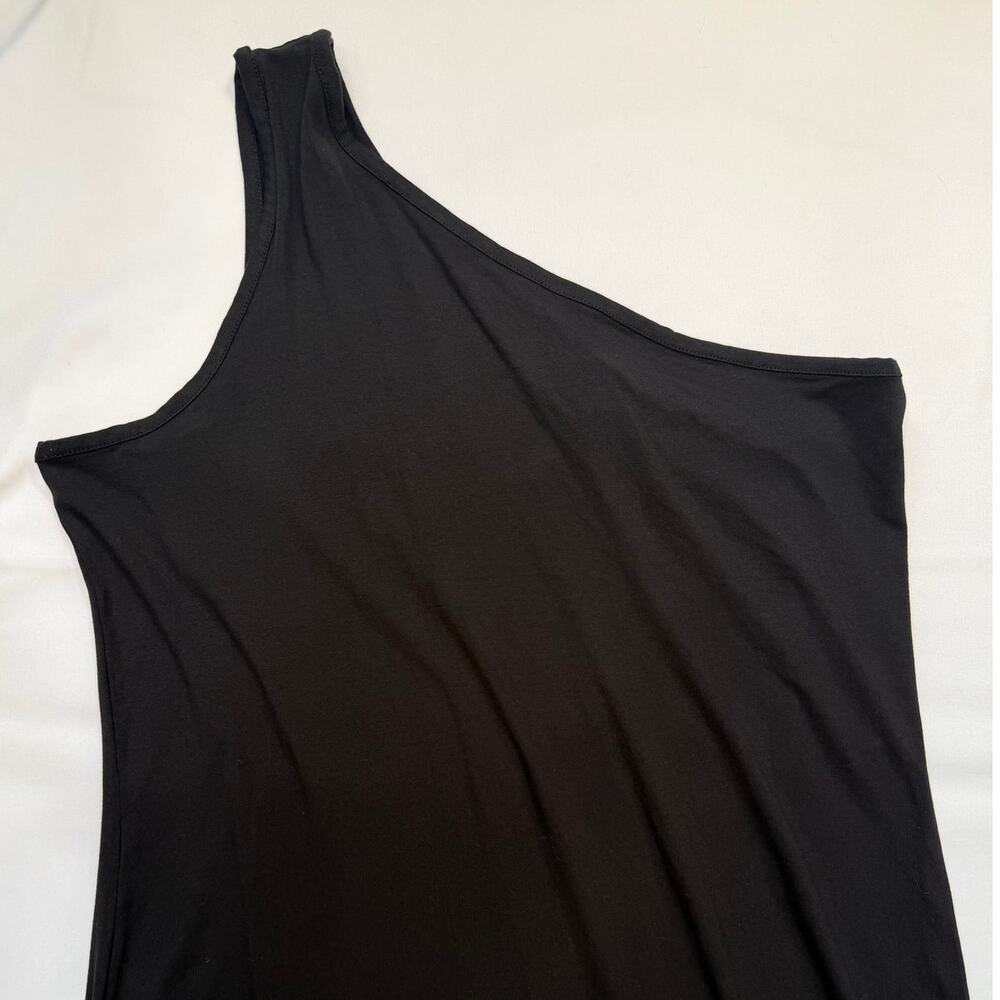 Seafolly One Shoulder Jersey Midi Dress Black Ribbed Minimalist Size XL NWT - Picture 6 of 13